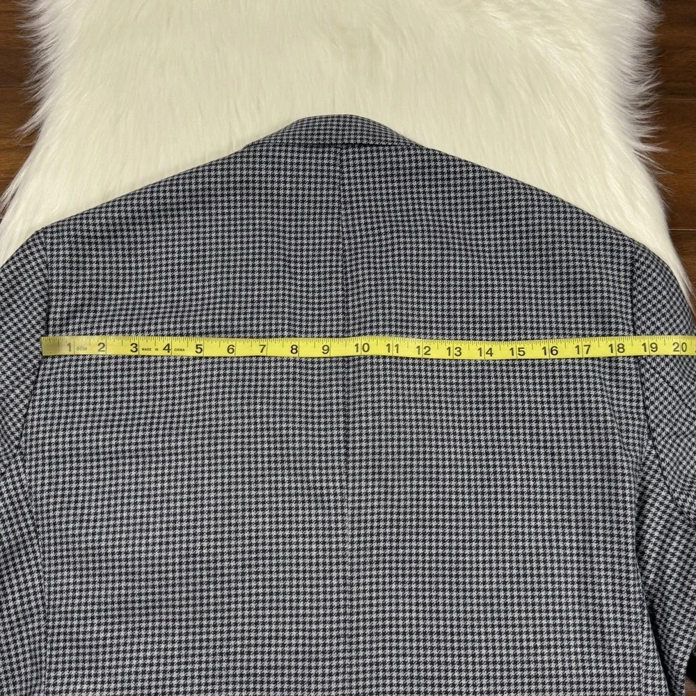 Cremieux Moon Fabric Houndstooth Blazer Jacket Mens Size XL Wool Cotton Cashmere